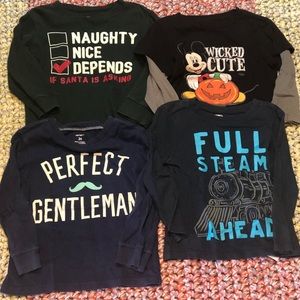 4 Toddler Boys Long Sleeve T-shirts